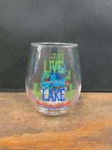 Live Love lake - Plastic Wine Glass